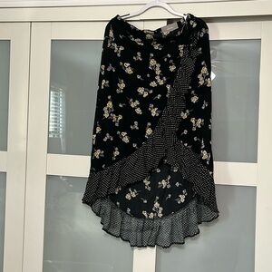 Maurice’s midi high low hem floral skirt L